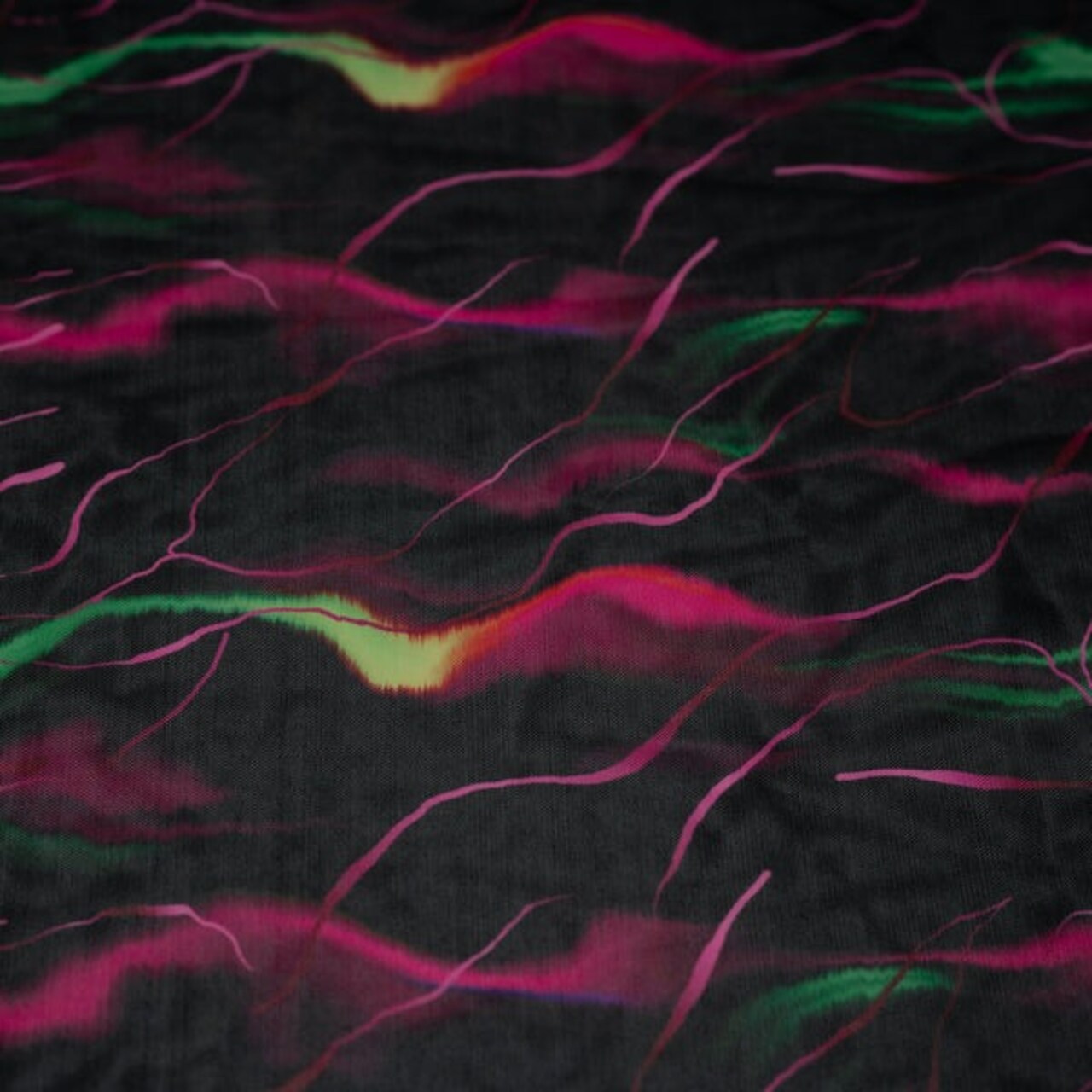 Neon Northern Lights Printed Power Mesh Fabric 90% Nylon 10% Spandex